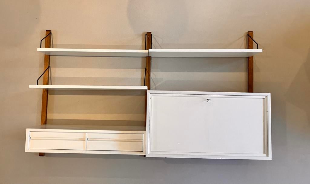 Poul Cadovius modulaire wandkast wit (veel onderdelen!), Huis en Inrichting, Ophalen, Gebruikt