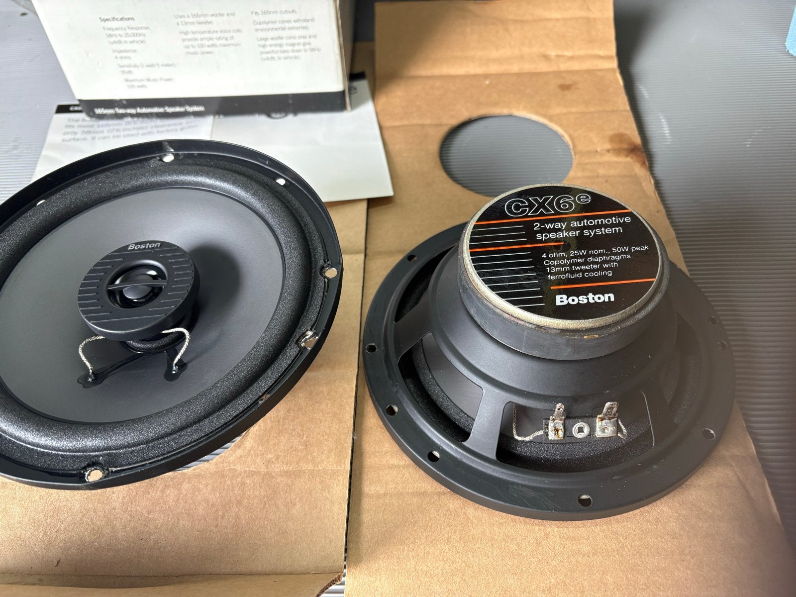 Boston Acoustics CX6e 2-weg autospeakersysteem, Ophalen of Verzenden, Zo goed als nieuw
