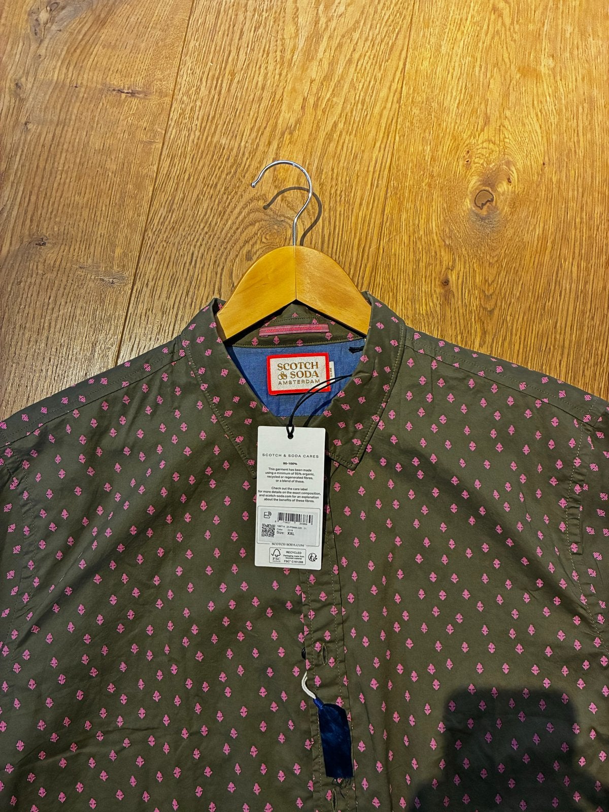 Scotch & Soda 100% bio-katoenen overhemd - Nieuw, Ophalen of Verzenden, Nieuw, Groen, Halswijdte 43/44 (XL)