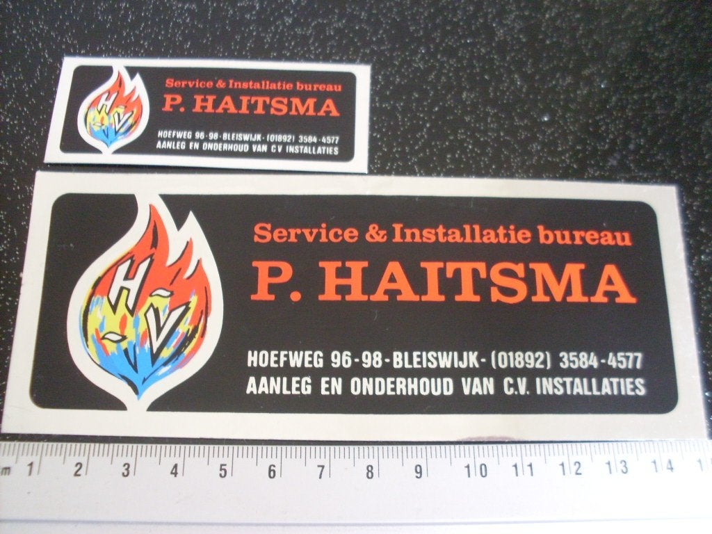 2x sticker P.Haitsma service installatie bureau bleiswijk, Verzamelen, Stickers, Verzenden, Zo goed als nieuw, Bedrijf of Vereniging
