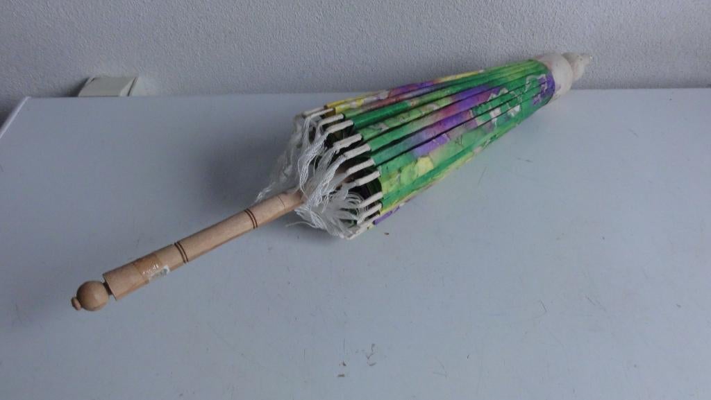 Paraplu, sierparapluutje van bamboe en papier, Ophalen of Verzenden