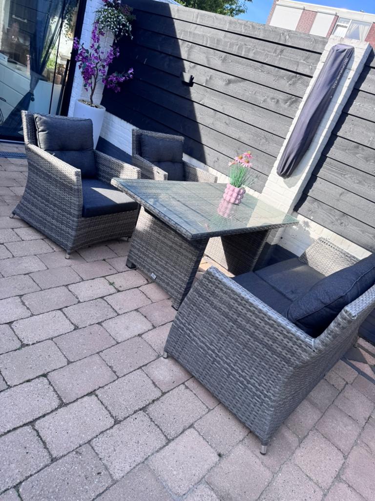 Loungeset bois de duc willow grey, Tuin en Terras, Tuinsets en Loungesets, 5 zitplaatsen, Gebruikt, Bank, Verzenden