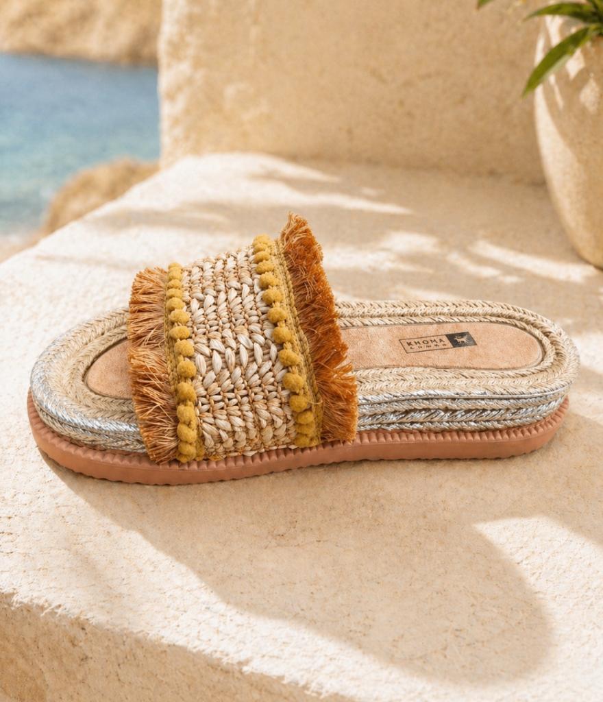 Ibiza boho Chic Espadrille slippers.. maat 37 (Valt als 36), Kleding | Dames, Schoenen, Slippers, Geel, Nieuw, Ophalen of Verzenden