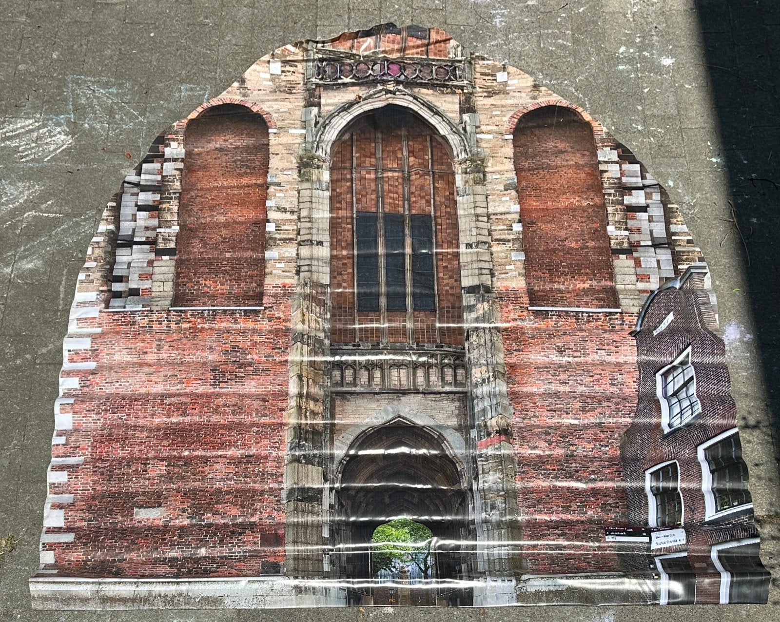 Zeildoek met fotoprint van Dom Utrecht, over kunstproject, Ophalen of Verzenden, Zo goed als nieuw