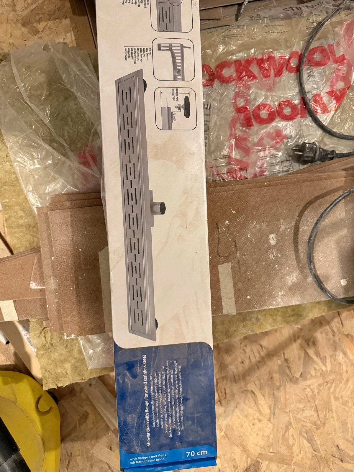 Douchegoot RVS met flens - 70 cm, Verzenden, Nieuw, Rvs, Douche