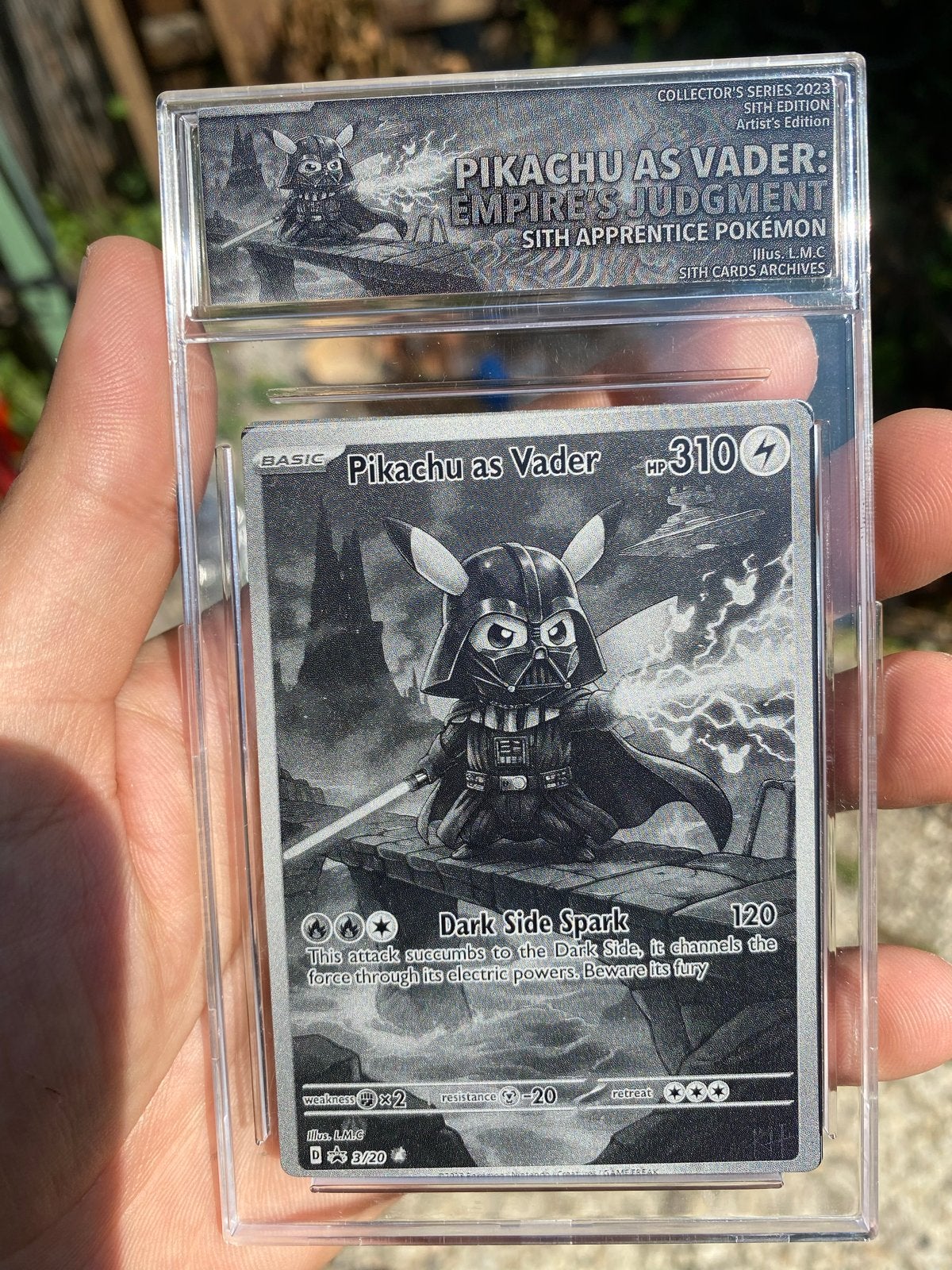 Custom Metal Pikachu als Vader Display Kaart - Sith Edition, Ophalen of Verzenden, Nieuw, Losse kaart