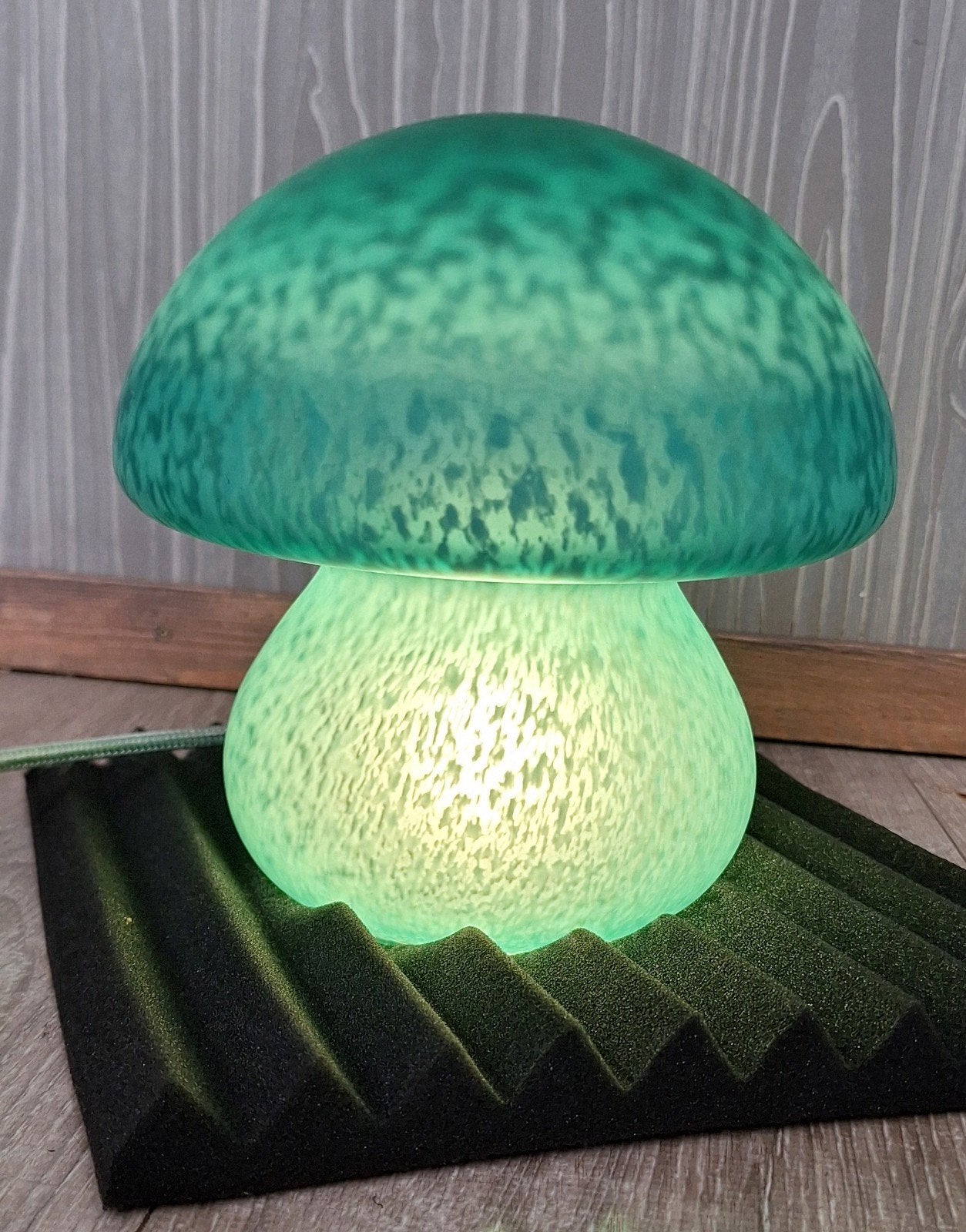 Paddestoel lamp, haren 70, glas, vintage Verrerie de Vianne, Gebruikt, Ophalen of Verzenden, Glas, Mushroom
