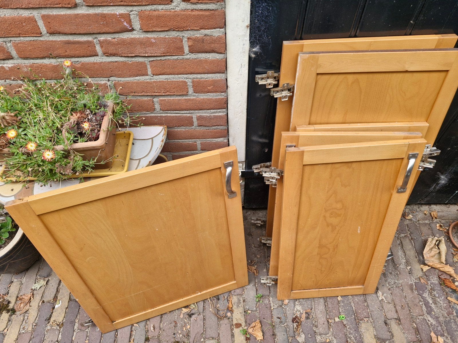 Keukenfrontjes massief hout, Ophalen, Gebruikt, Bruin, 50 tot 100 cm
