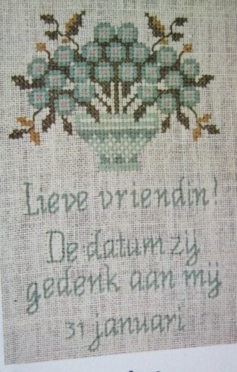 Borduurpatroon  Bloemen met tekst   nr 9688 do, Verzenden, Nieuw, Handborduren, Patroon