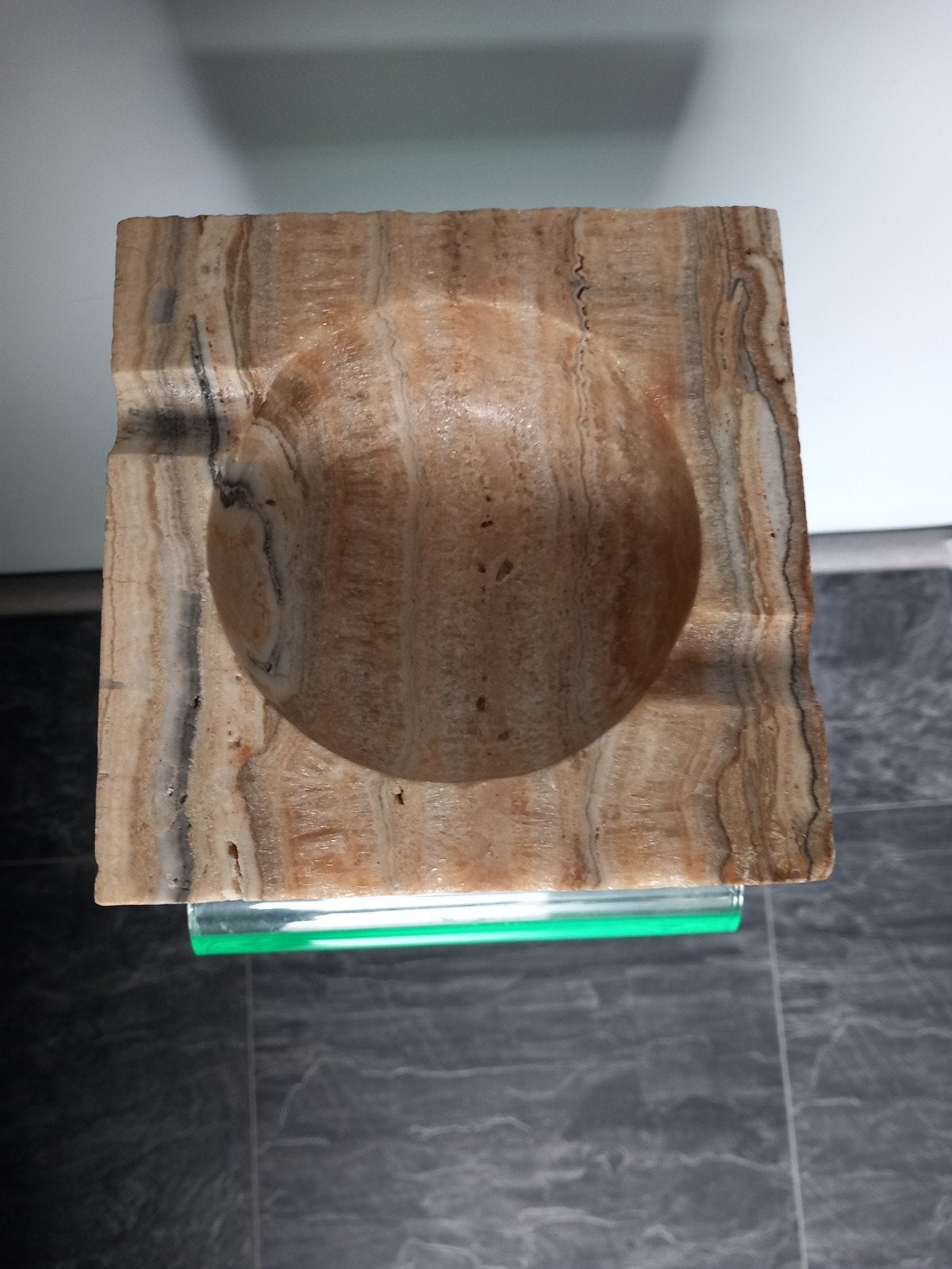 Vintage asbak marmer/geode italië, jaren 60/70., Ophalen of Verzenden