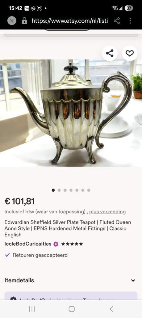 Antieke Zilveren Theepot en Suikerpot Set, Antiek en Kunst, Antiek | Goud en Zilver, Zilver, Ophalen of Verzenden