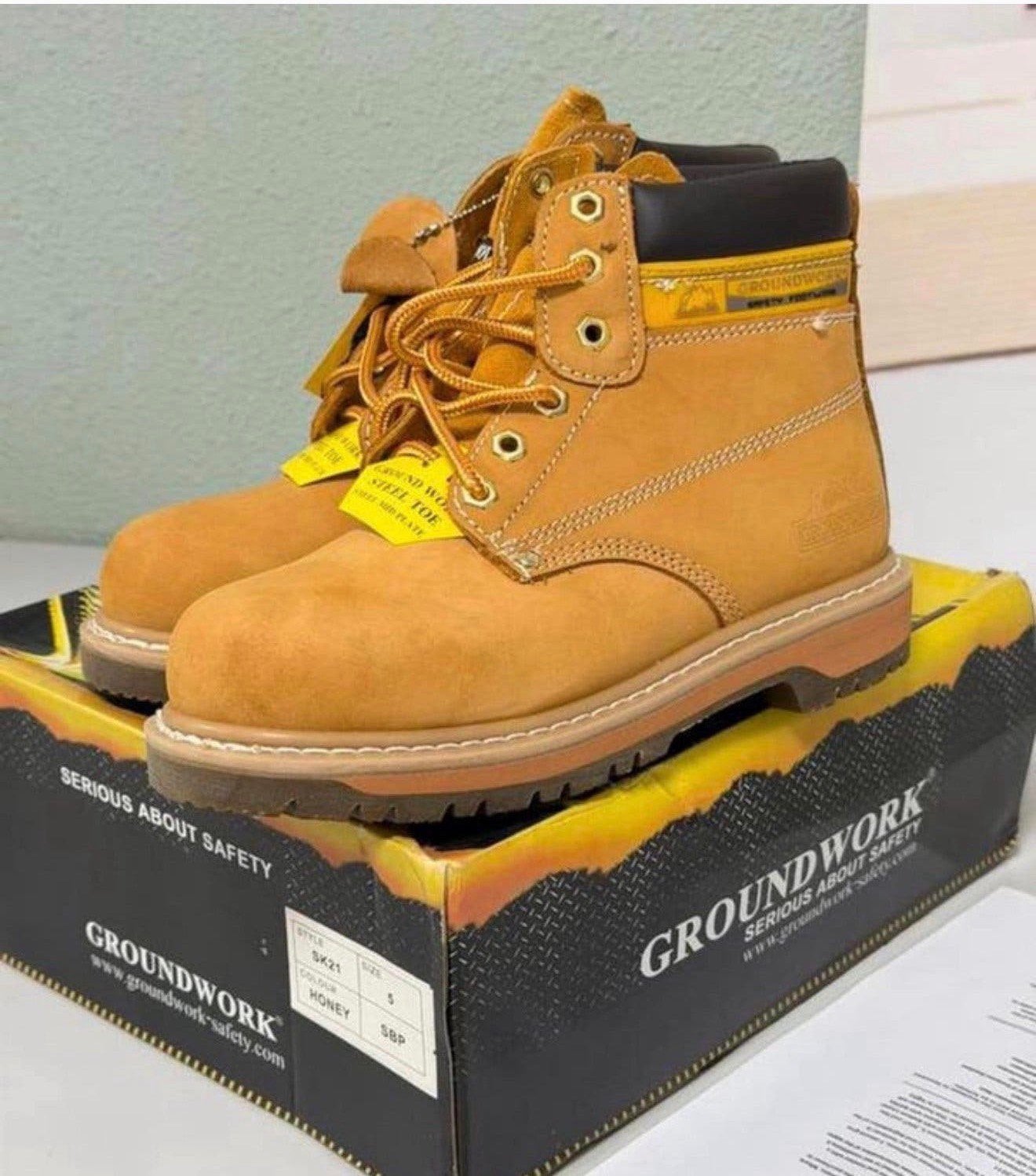 Groundwork SK21 honey veiligheidsschoenen stalen neus 39 NEW, P, P, P, Nieuw