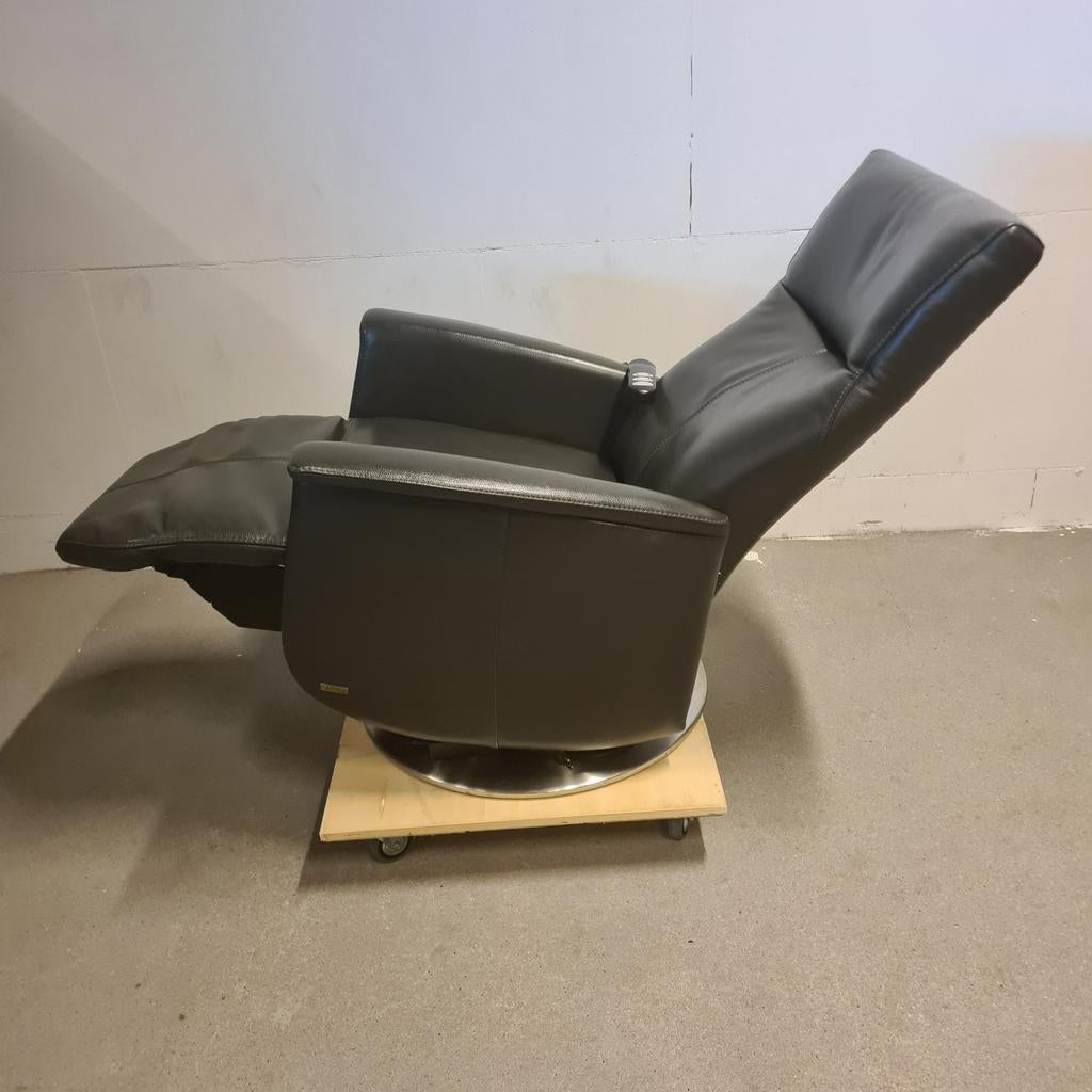 Sta op stoel / opsta stoel draaiplateau donkergrijs leer, Ophalen, Minder dan 75 cm, Leer, 50 tot 75 cm
