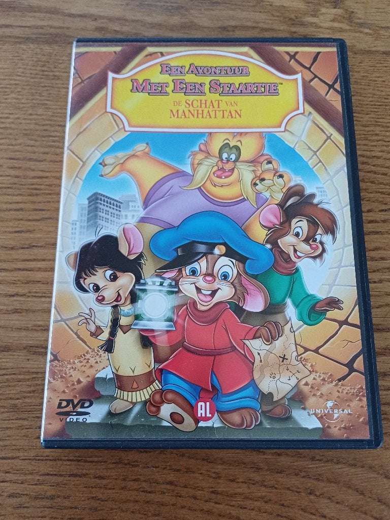 DVD Een avontuur met een staartje - De schat van Manhattan, Gebruikt, Tekenfilm, Ophalen of Verzenden, Alle leeftijden