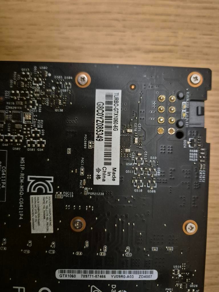 ASUS GeForce GTX 1060 Turbo 6GB Grafische Kaart, Computers en Software, Videokaarten, PCI-Express 3, Gebruikt, HDMI, Ophalen of Verzenden