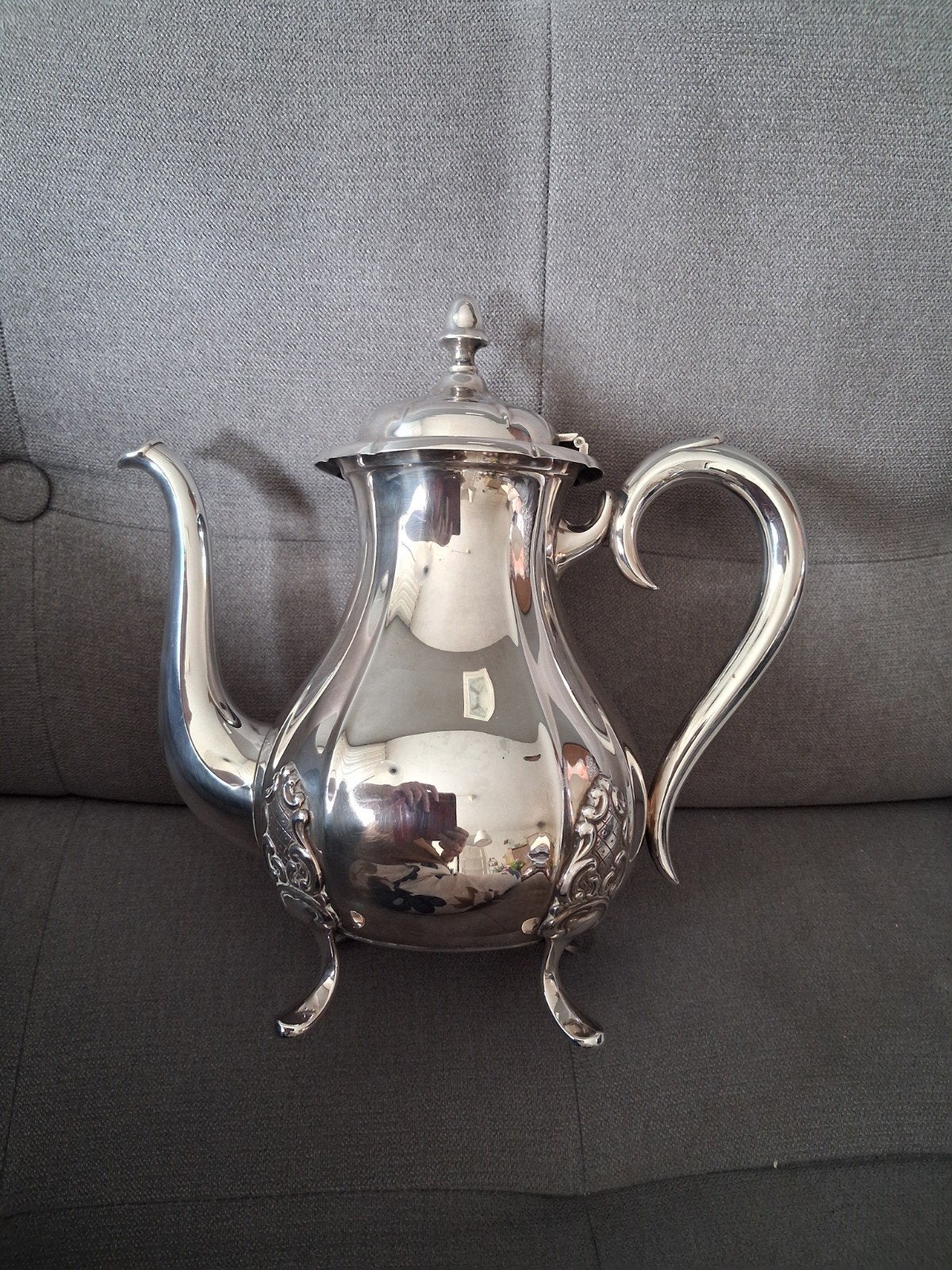 Verzilverde koffie/theepot, Antiek en Kunst, Ophalen of Verzenden