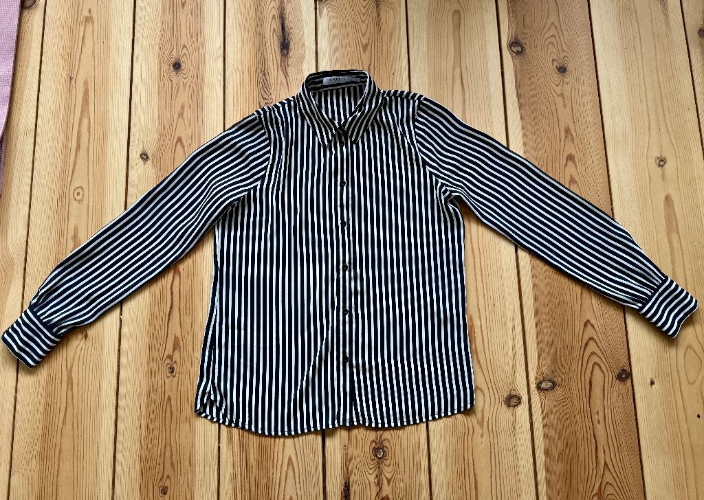 Costes blouse - Wit Zwart Streep - Maat Small / maat 36, Wit, Ophalen of Verzenden, Zo goed als nieuw, Costes