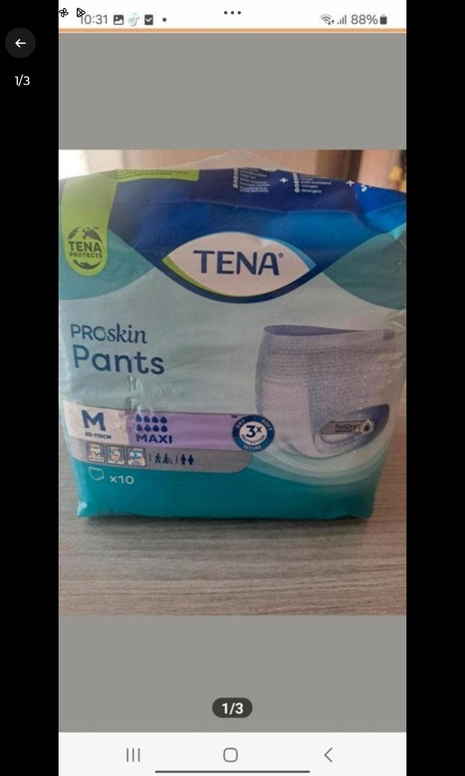 TENA ProSkin Pants Maxi M - Incontinentieluiers (10 stuks), Ophalen of Verzenden, Nieuw, TENA, Jongetje of Meisje