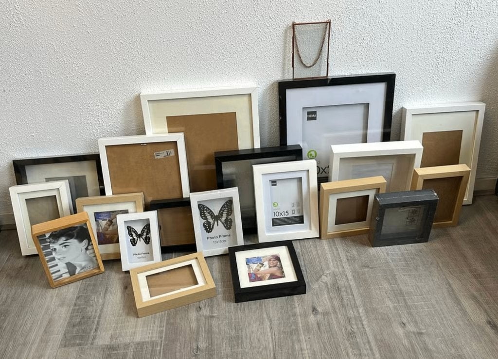 20 (foto)lijsten in verschillende afmetingen. IKEA/hema/etc, Ophalen, Zo goed als nieuw, Fotolijst