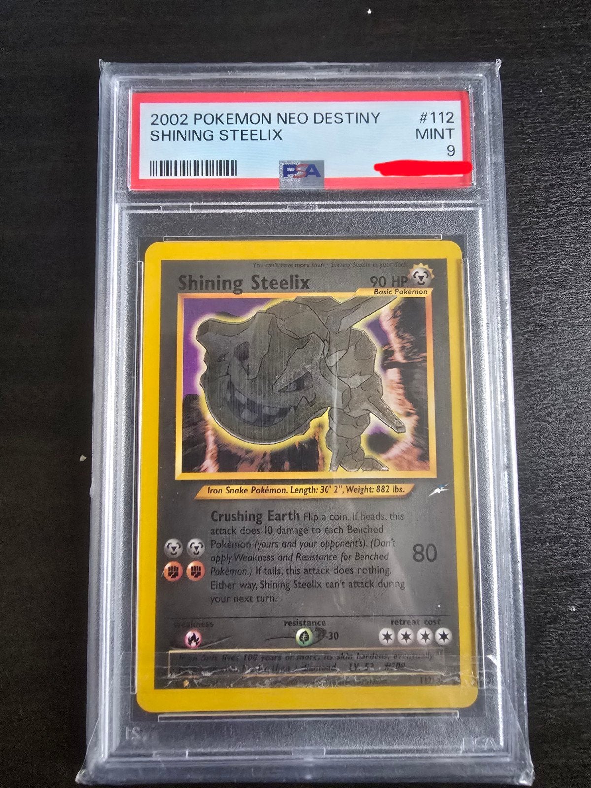 Shining Steelix PSA 9! Zeldzame Pokemon kaart, Ophalen of Verzenden, Zo goed als nieuw