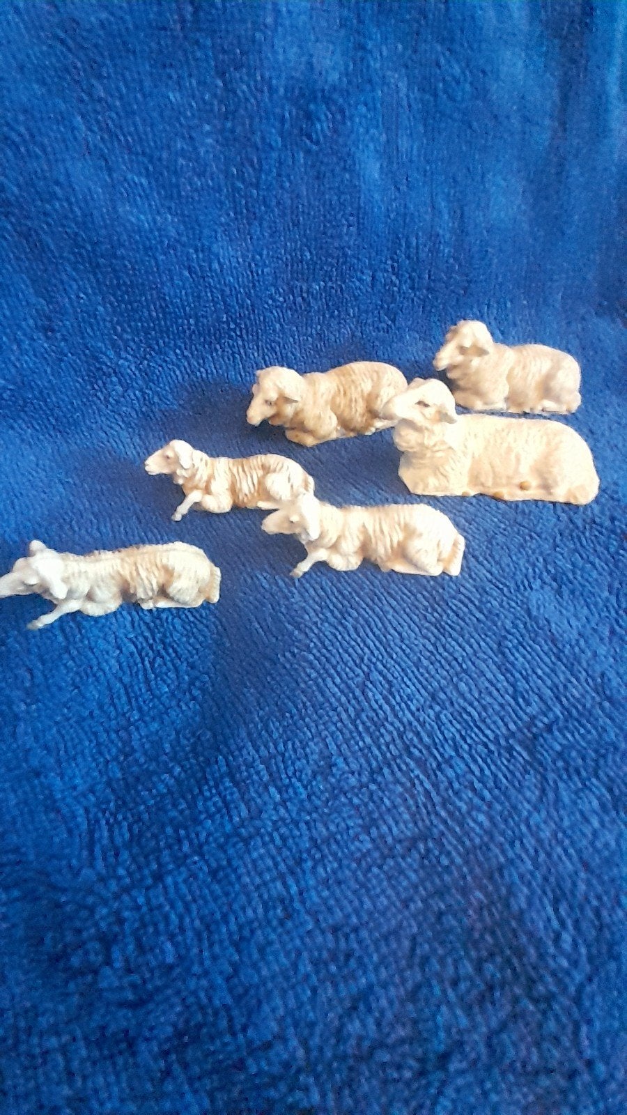 6 stuks plastic schapen beeldjes, Ophalen of Verzenden, Gebruikt, Boerderijdier, Beeldje of Figuurtje