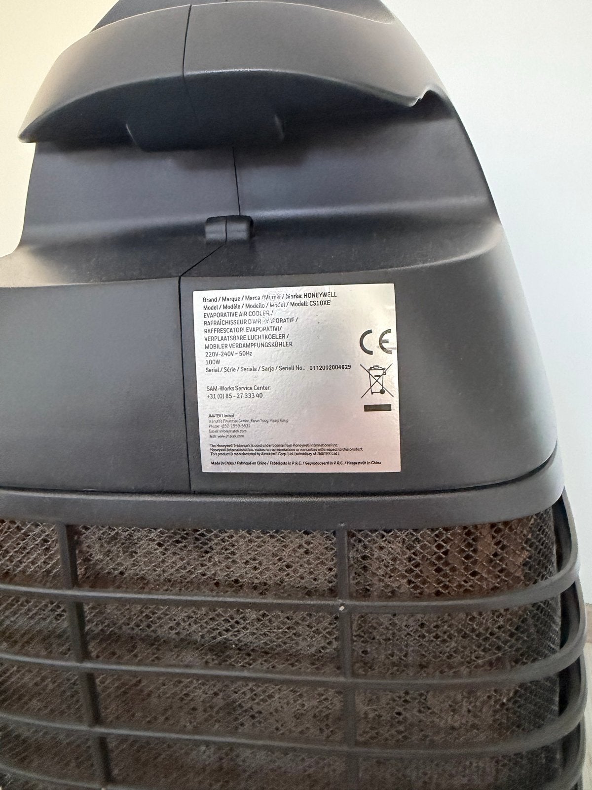 Honeywell CS10XE Verdampingsluchtkoeler - Mobiele Airco, Ophalen, Minder dan 60 m³, 3 snelheden of meer, Zo goed als nieuw