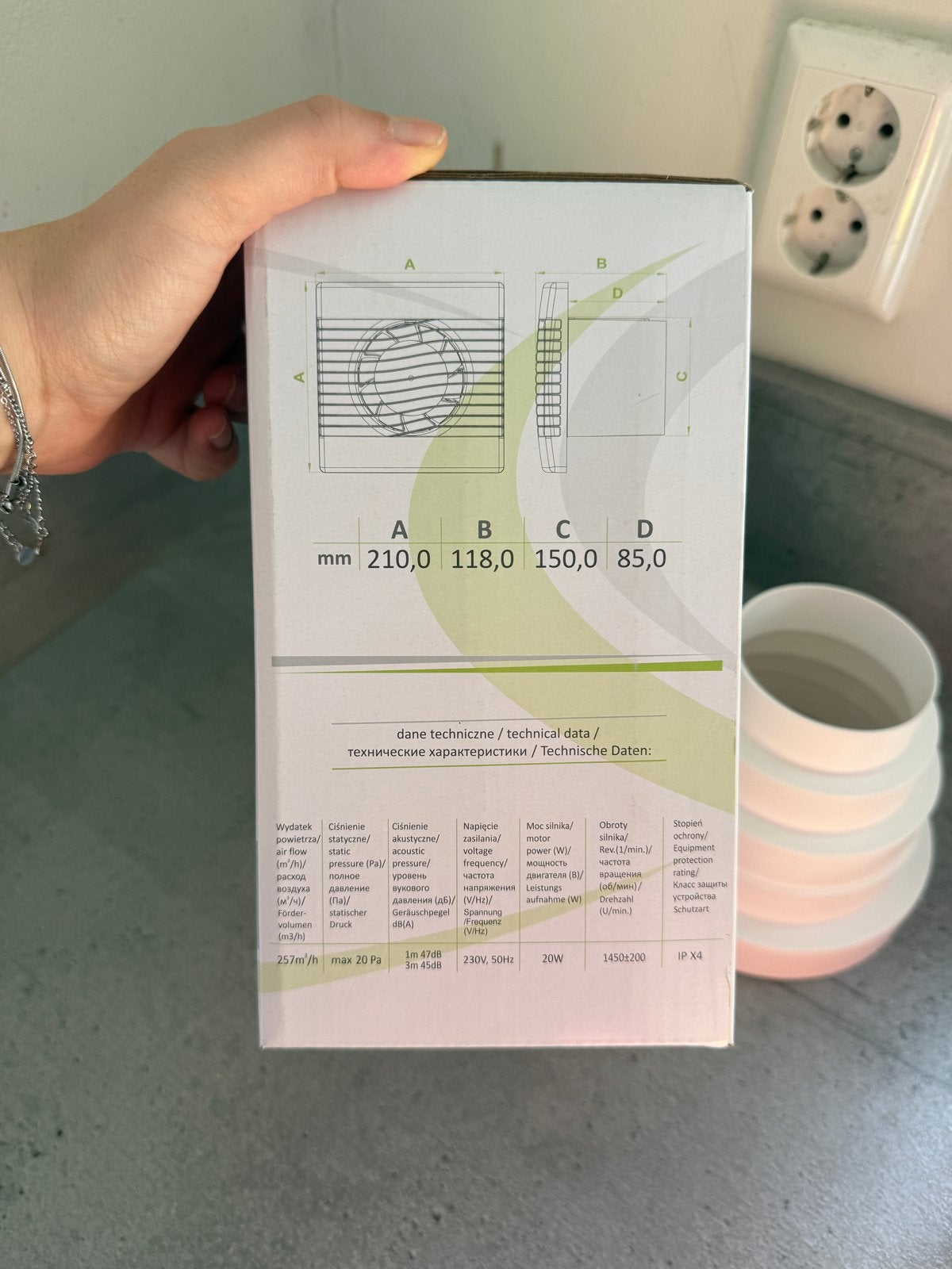 AirRoxy pRim Ventilator Ø 150 met timer, Ophalen of Verzenden, Nieuw, Ventilator