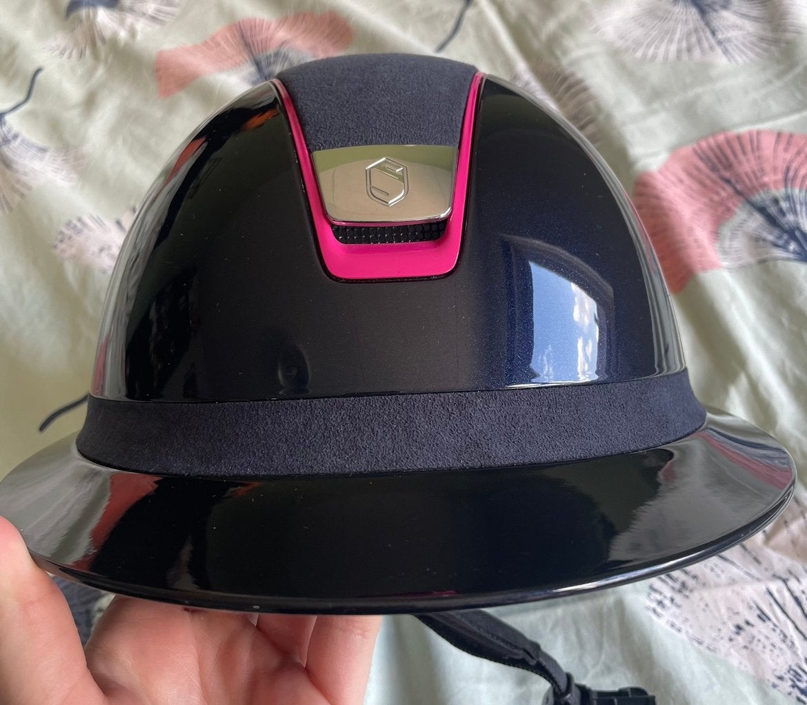 Samshield miss shied cap, Dieren en Toebehoren, Blauw, Dressuur, Ophalen of Verzenden, Zo goed als nieuw