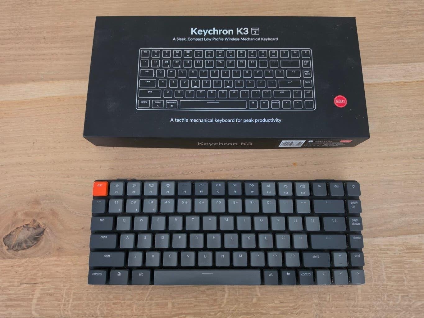 Keychron K3 (V2) Toetsenbord Low-Profile Optical Red, Computers en Software, Toetsenborden, Keychron, Gebruikt, Multimediatoetsen