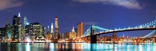City Skyline Canvas Print - Brooklyn Bridge 150x50cm, Ophalen, Zo goed als nieuw, 125 cm of meer, Print