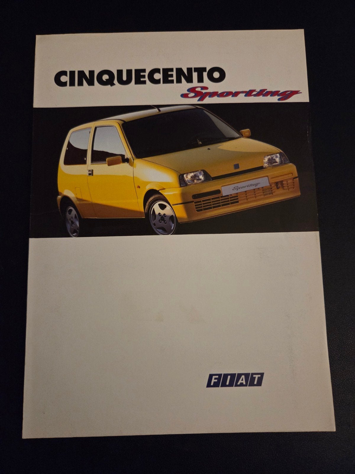 Brochure Fiat Cinquecento Sporting 1995, Verzenden, Zo goed als nieuw, Overige merken