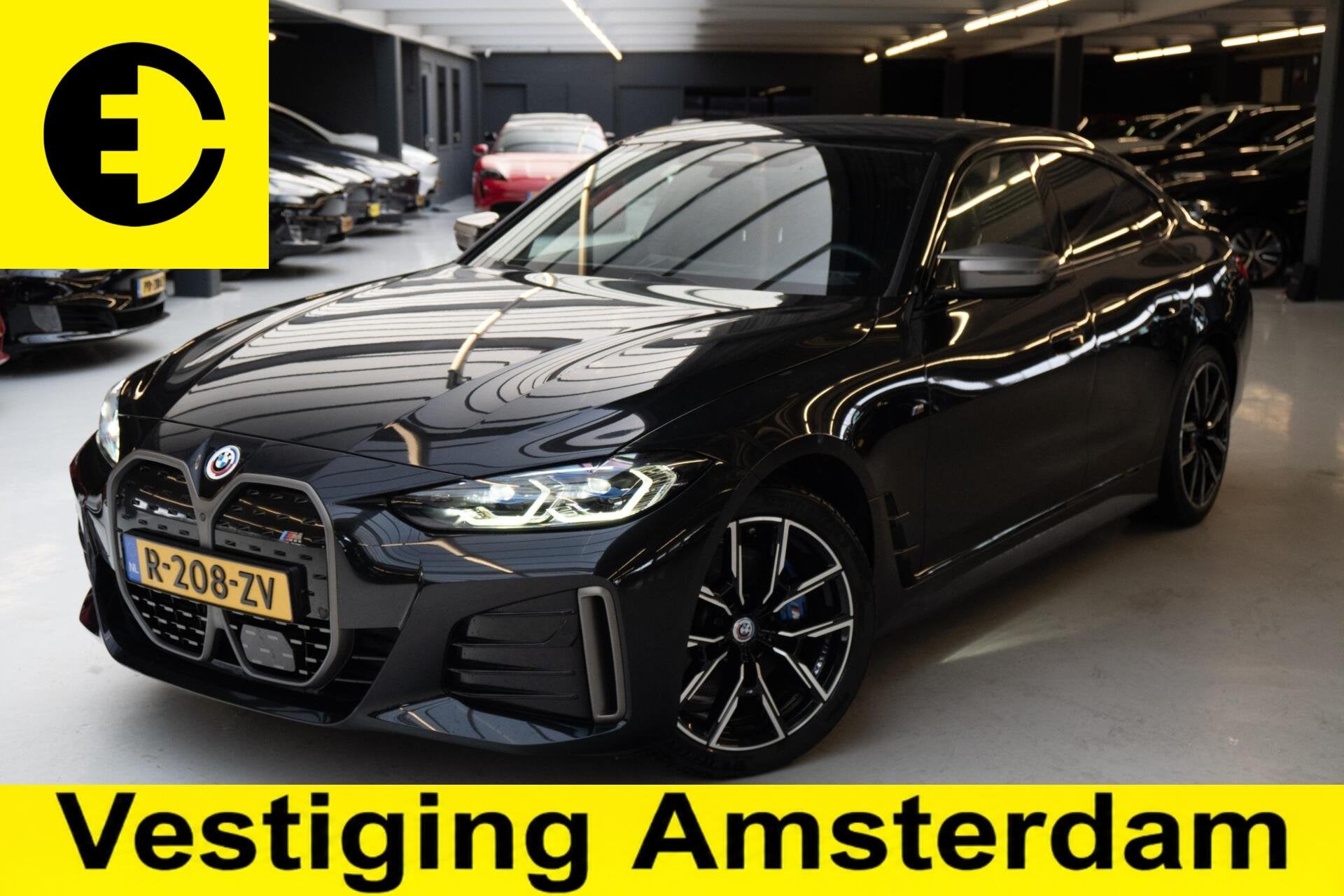 BMW i4 M50 High Executive 84 kWh | Stuurverwarming | 97,1% S, Auto's, BMW, Gebruikt, Zwart, 110 €/maand, Automatische klimaatregeling