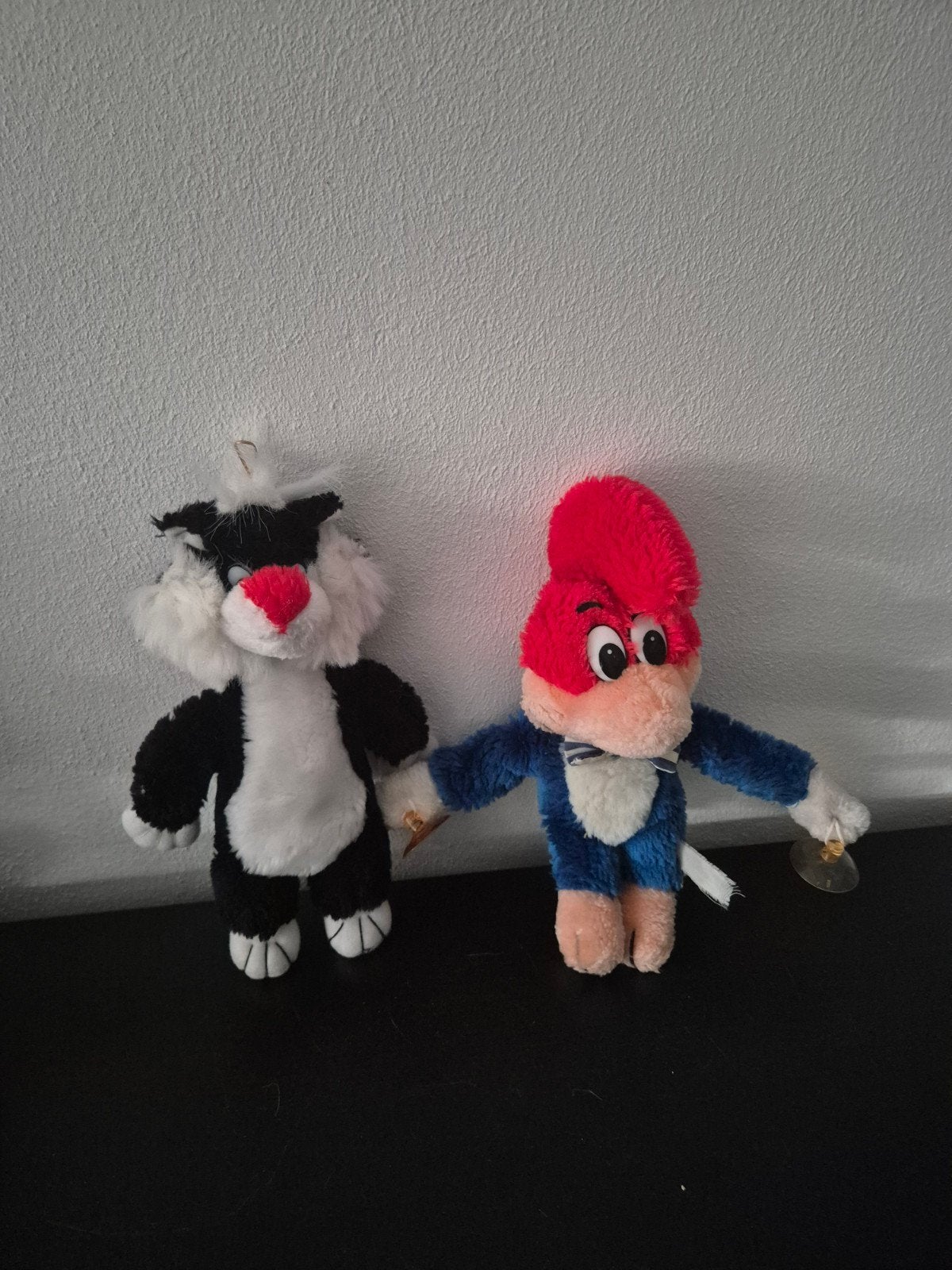 Woody Woodpecker en Sylvester de Kat knuffels, Gebruikt, Overige karakters, Overige typen, Ophalen of Verzenden