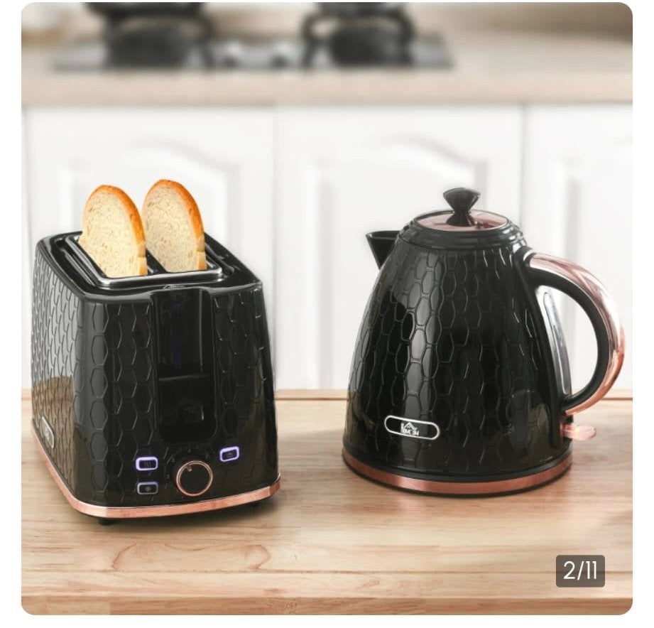 HOMCOM Waterkoker- en toaster-set, 1 tot 2 liter, Ophalen of Verzenden, Nieuw