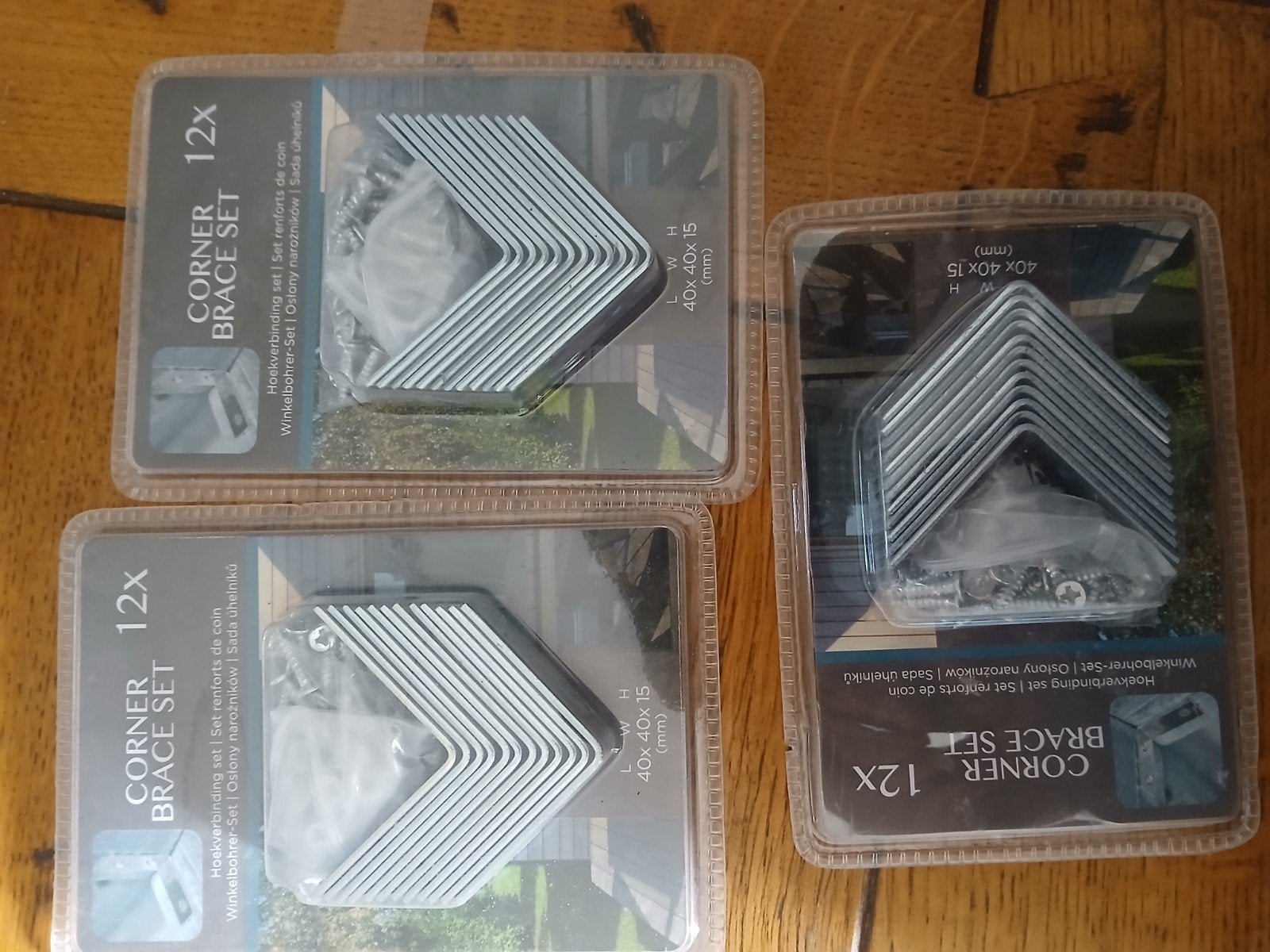 Hoekversteviging set 12x - 40x40x15 mm, Ophalen, Nieuw, Minder dan 50 mm, Overige typen