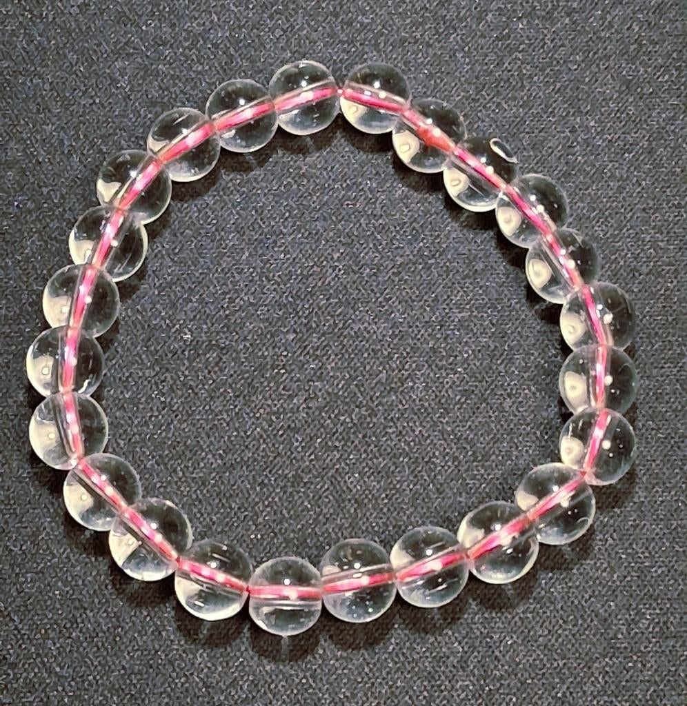 armbandje transparant roze elastiek, Overige materialen, Overige kleuren, Nieuw, Ophalen of Verzenden