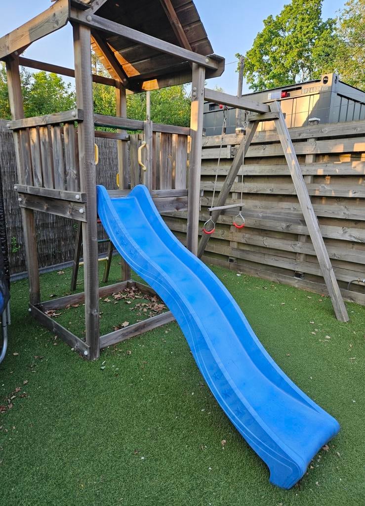 Houten speeltoestel met schommel en rekstok Jungle Gym, Kinderen en Baby's, Speelgoed | Buiten | Speeltoestellen, Ophalen, Gebruikt