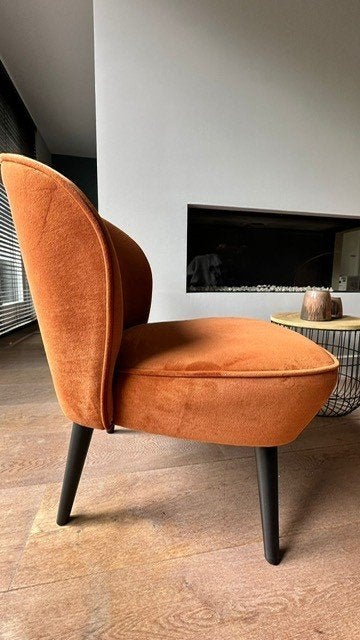 Woood fauteuil Sara (2), Huis en Inrichting, Fauteuils, Ophalen, Minder dan 75 cm, Zo goed als nieuw, Stof