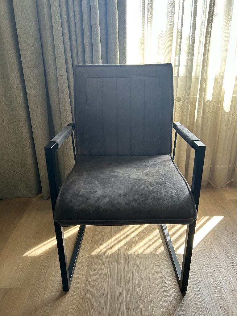 Eetkamer stoelen 6x, Ophalen, Overige materialen, Zo goed als nieuw, Grijs