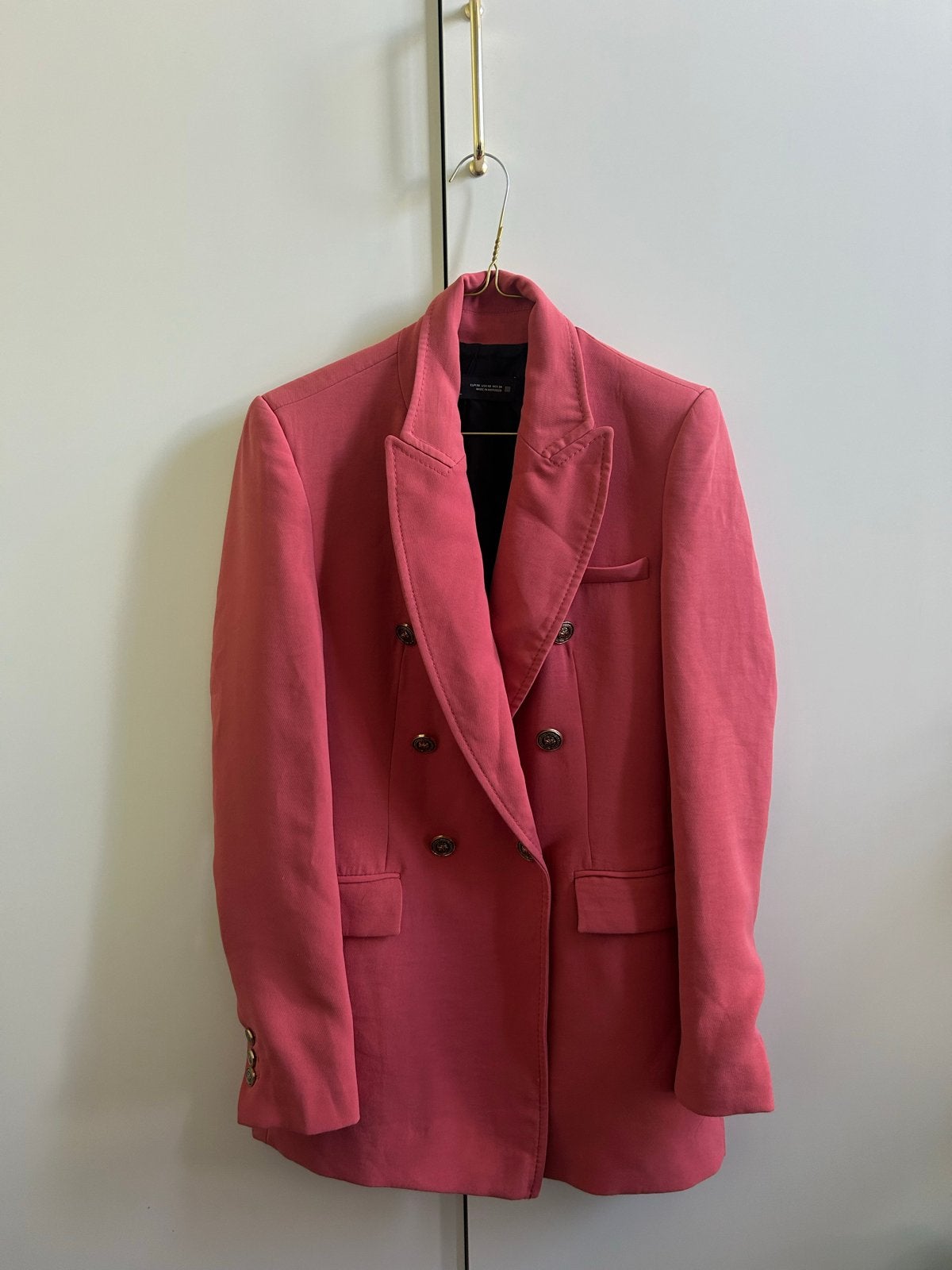 Zara roze double-breasted blazer maat XS, Kleding | Dames, Ophalen of Verzenden, Zo goed als nieuw, Jasje, Roze
