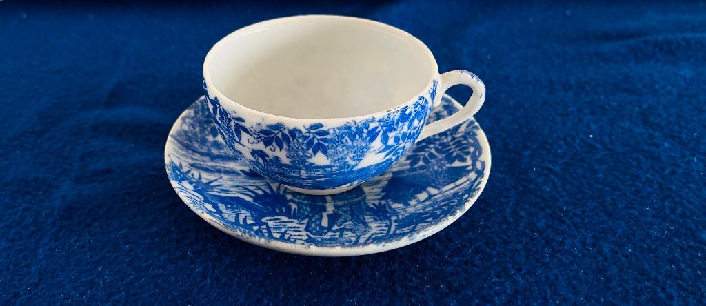 Teab Kop & Schotel Geisha Blauw Wit serviesgoed Japan, Ophalen