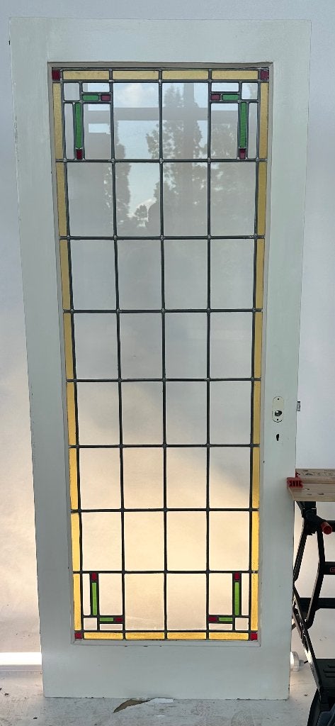 Glas in lood deur stomp jaren 30, Doe-het-zelf en Verbouw, Deuren en Horren, Ophalen, Gebruikt, Binnendeur, Glas