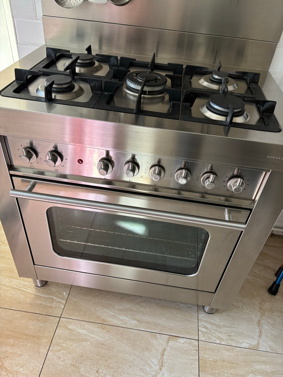 Solitaire gasfornuis met oven - RVS, Ophalen, Gebruikt, 60 cm of meer, Gas