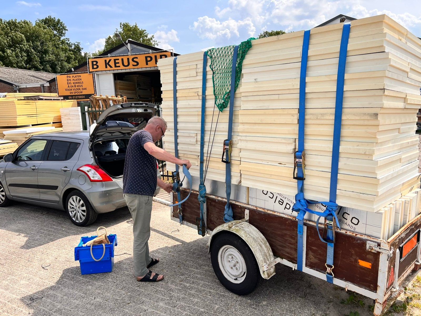 Aanhangwagen staal 250x100, Ophalen, Gebruikt