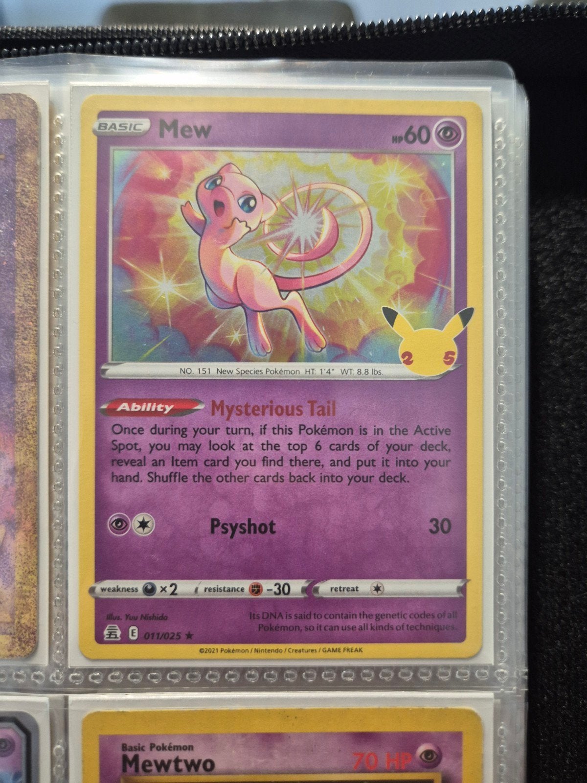(3x) Mew Celebrations 25th Anniversary Pokémon Kaart, Ophalen of Verzenden, Zo goed als nieuw, Losse kaart, Foil