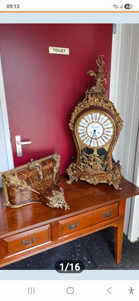 Zeer grote boulle consolle klok 130 cm, Antiek en Kunst, Ophalen