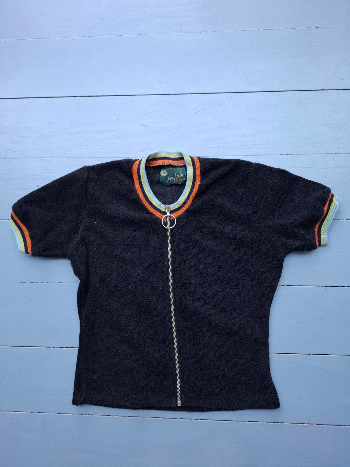 King Louis authentieke vintage top badstof met rits, Kleding | Dames, Tops, Gedragen, Maat 36 (S), Korte mouw, Ophalen of Verzenden