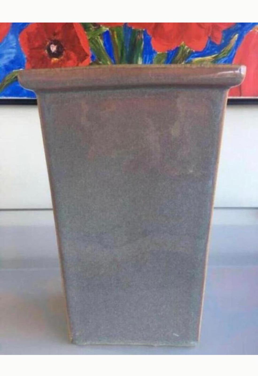 Unieke Vintage Jaren '50 Bloempot Vaas Lila Glanzend, Tuin en Terras, Bloempotten, Ophalen, Binnen, Zo goed als nieuw, Terracotta