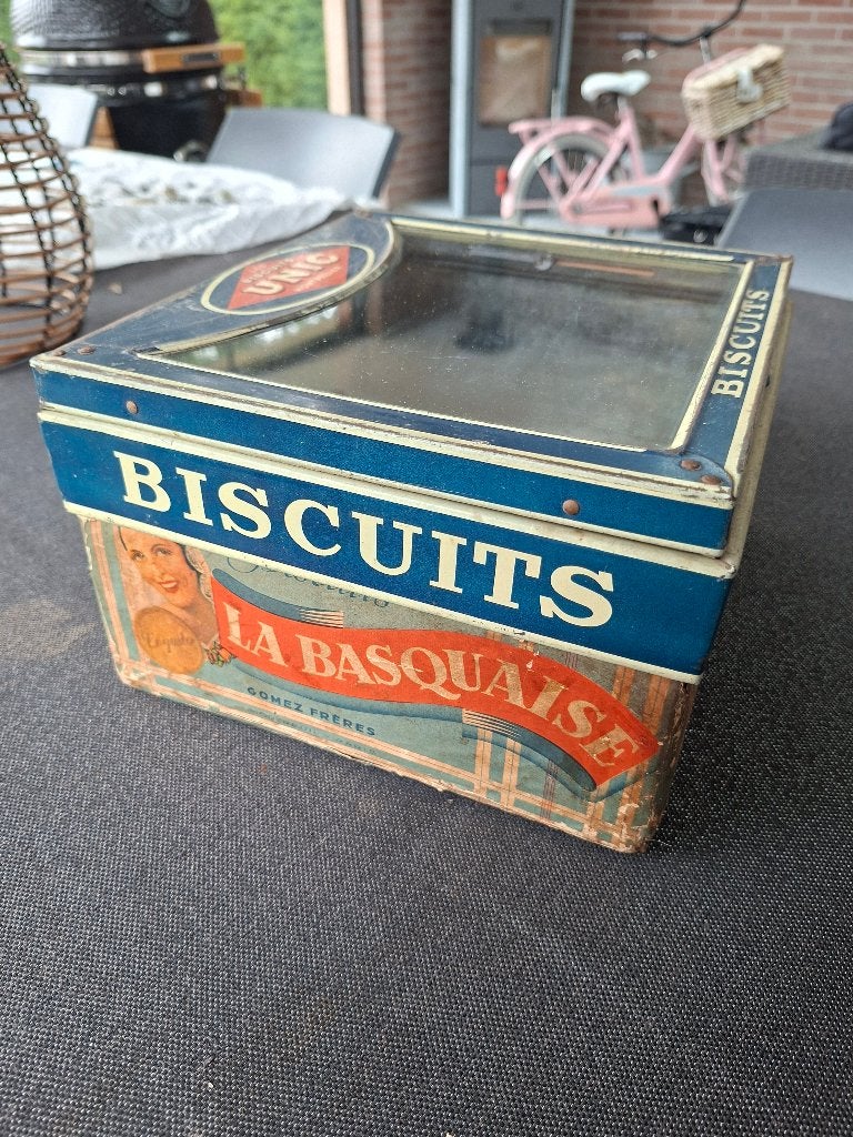 Oud frans koekenblik, Unic biscuits montpellier, Antiek en Kunst, Ophalen