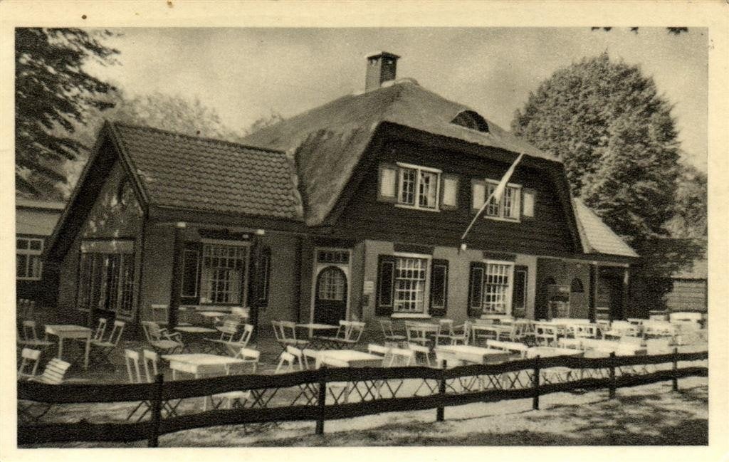 Cafe Bergzicht vanouds Aart Jansen, Maarn - terras - gelopen, Ophalen of Verzenden, 1940 tot 1960, Gelopen, Utrecht